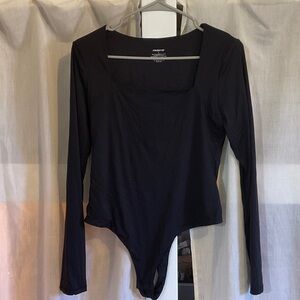 Nasty Gal Black Square Neck Bodysuit